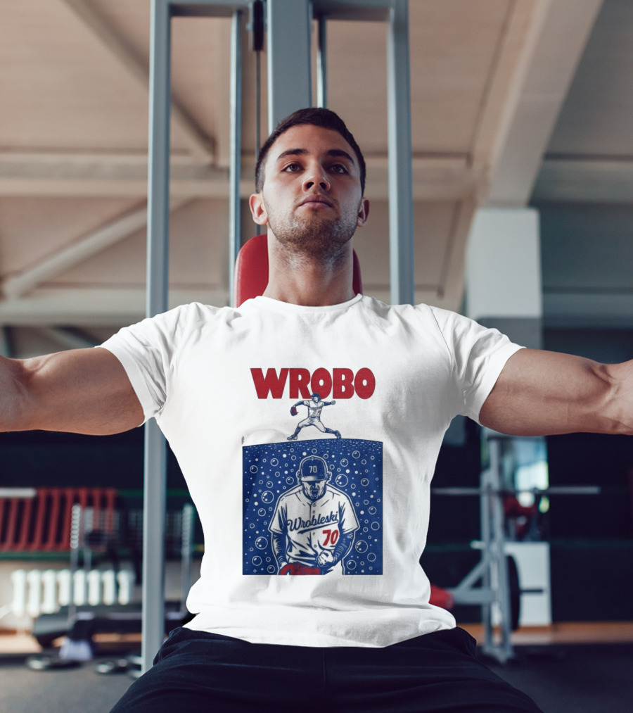 Wrobo Wrobleski 70 Baseball Pitcher Bubble T-Shirt