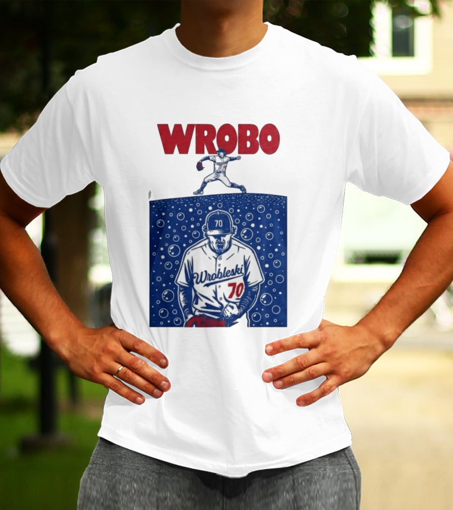 Wrobo Wrobleski 70 Baseball Pitcher Bubble T-Shirt