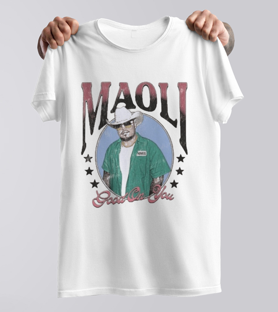 Maoli Good On You Cowboy Hat And Green Jacket Stars T-Shirt