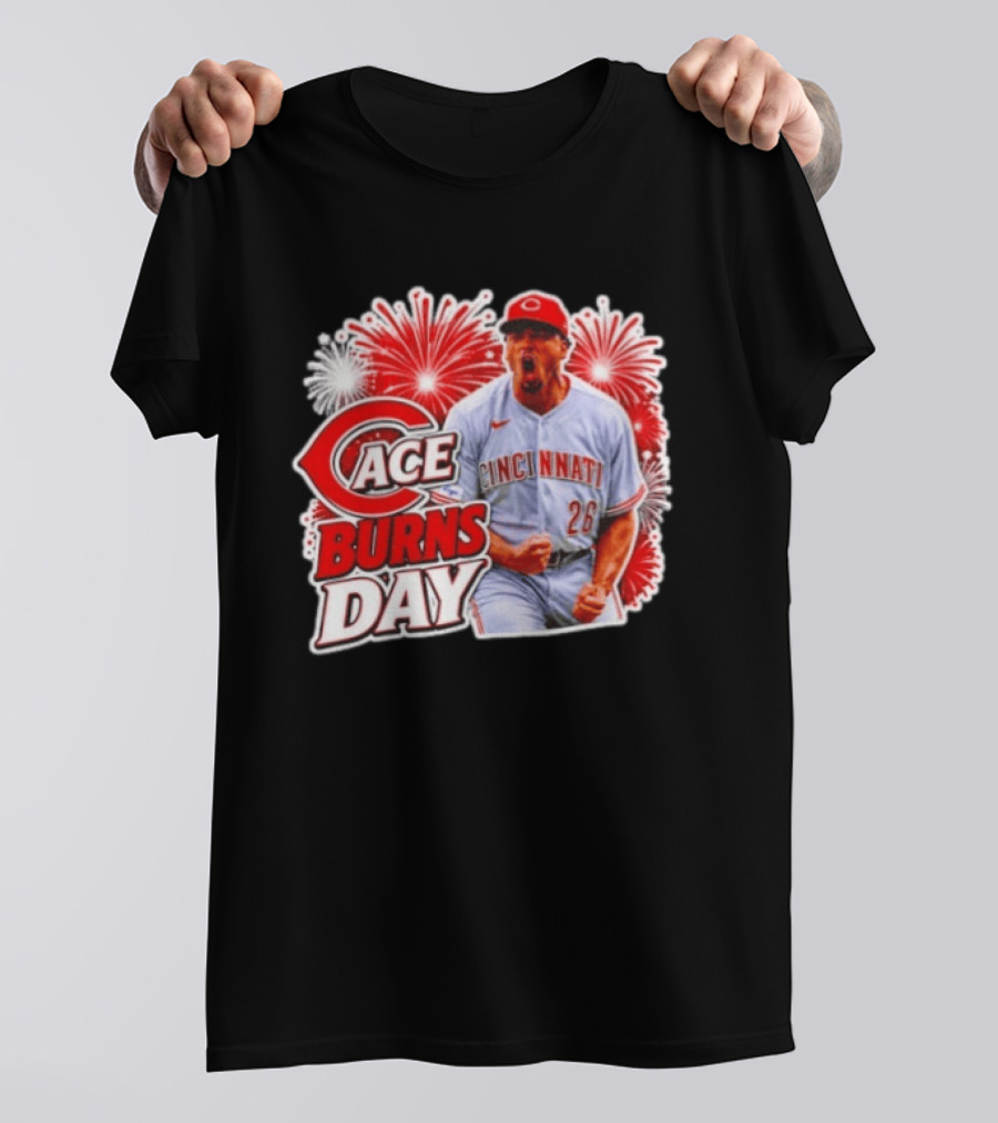 Ace Burns Day Cincinnati Reds 26 MLB Baseball Fireworks Celebration T-Shirt