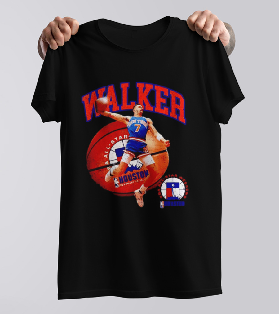 Walker New York Knicks 2006 NBA All Star Houston Weekend February 7 Basketball Jump T-Shirt