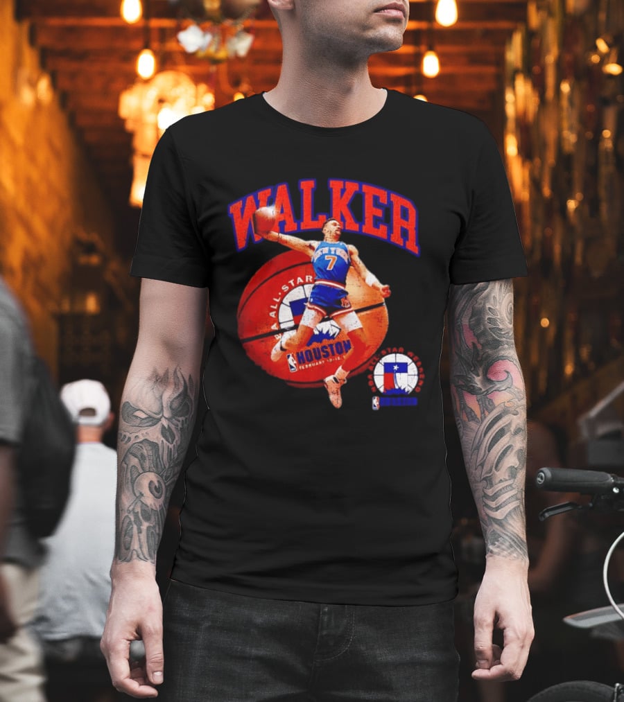 Walker New York Knicks 2006 NBA All Star Houston Weekend February 7 Basketball Jump T-Shirt