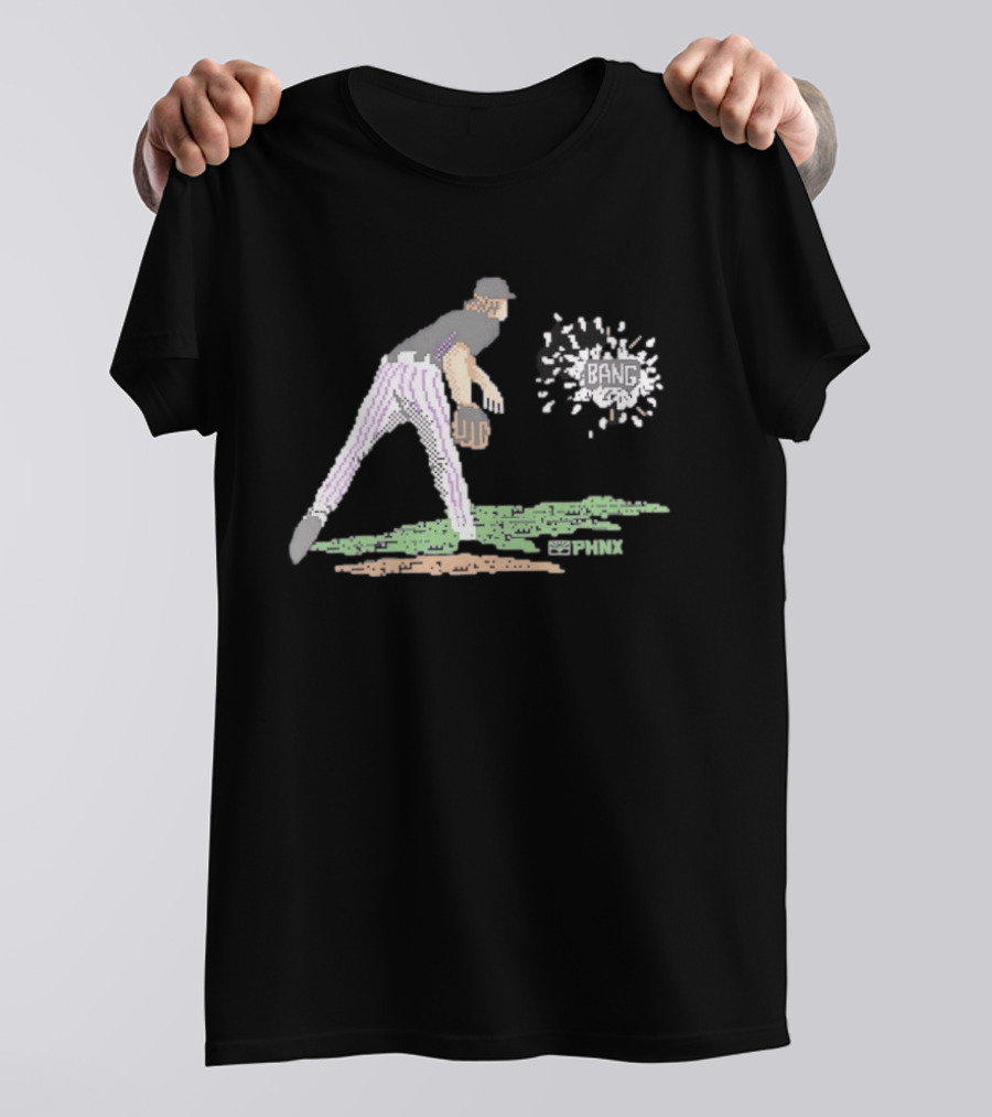Bang Colorado Rockies 16 Bit Baseball Pitcher WC Spleek T-Shirt