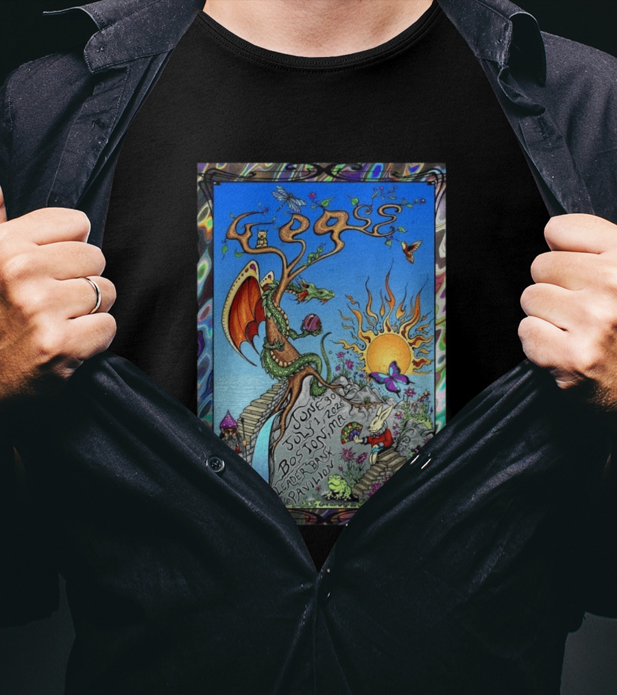 GOOSE June 30 July 1 2026 Boston MA Leader Bank Pavilion Tour Dragon And Sunburst T-Shirt