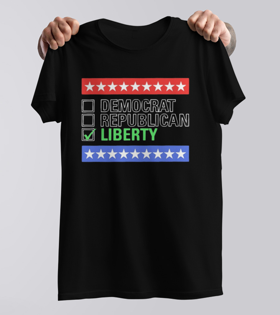 Liberty Checkbox Democrat Republican Stars Red Blue T-Shirt