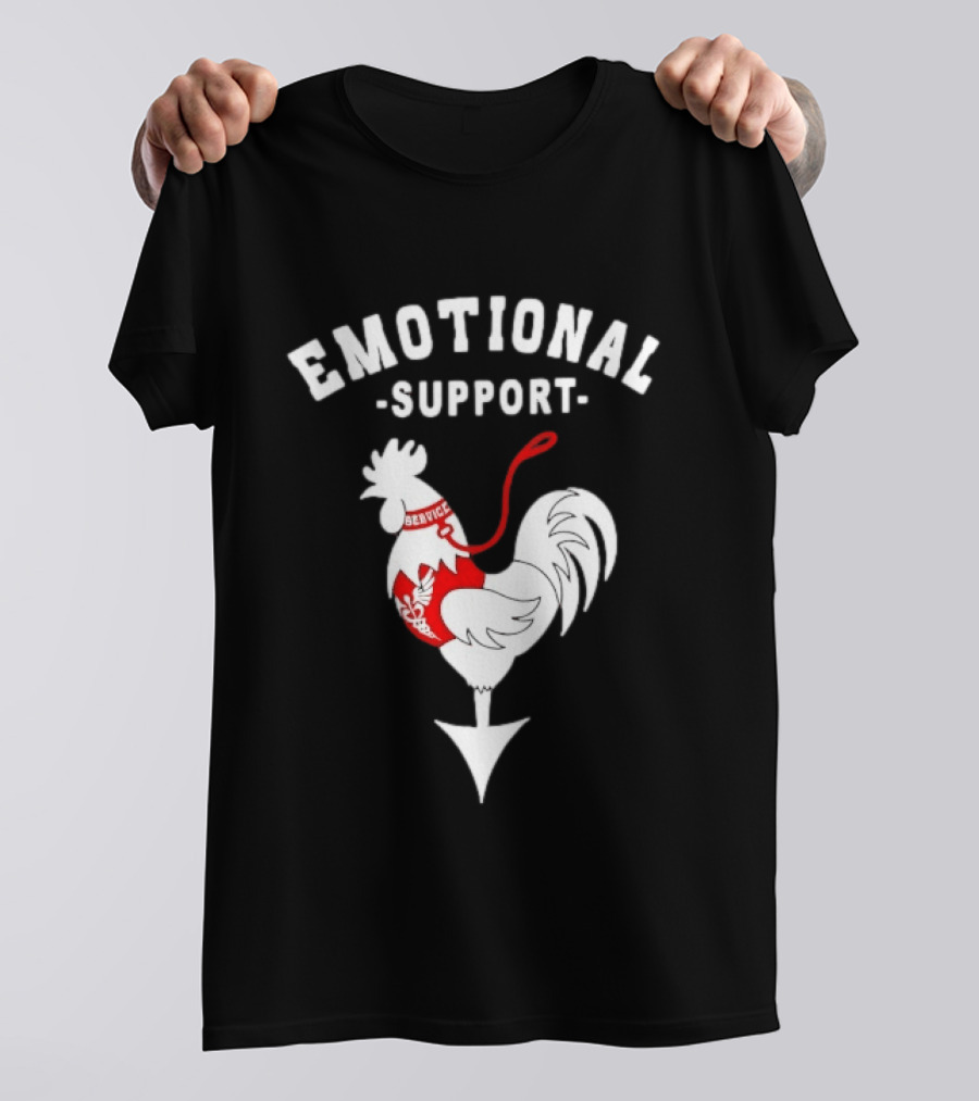 Emotional Support Service Rooster Chicken T-Shirt