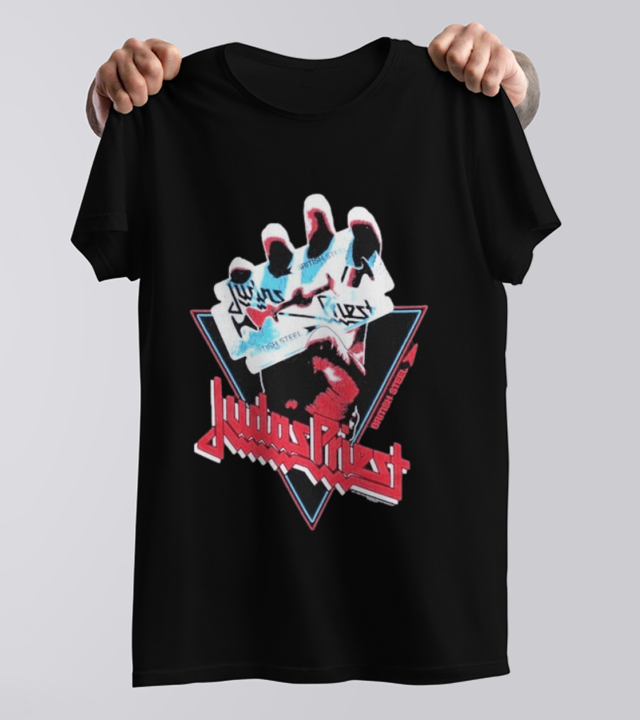 Judas Priest British Steel Hand Triangle Classic Rock T-Shirt