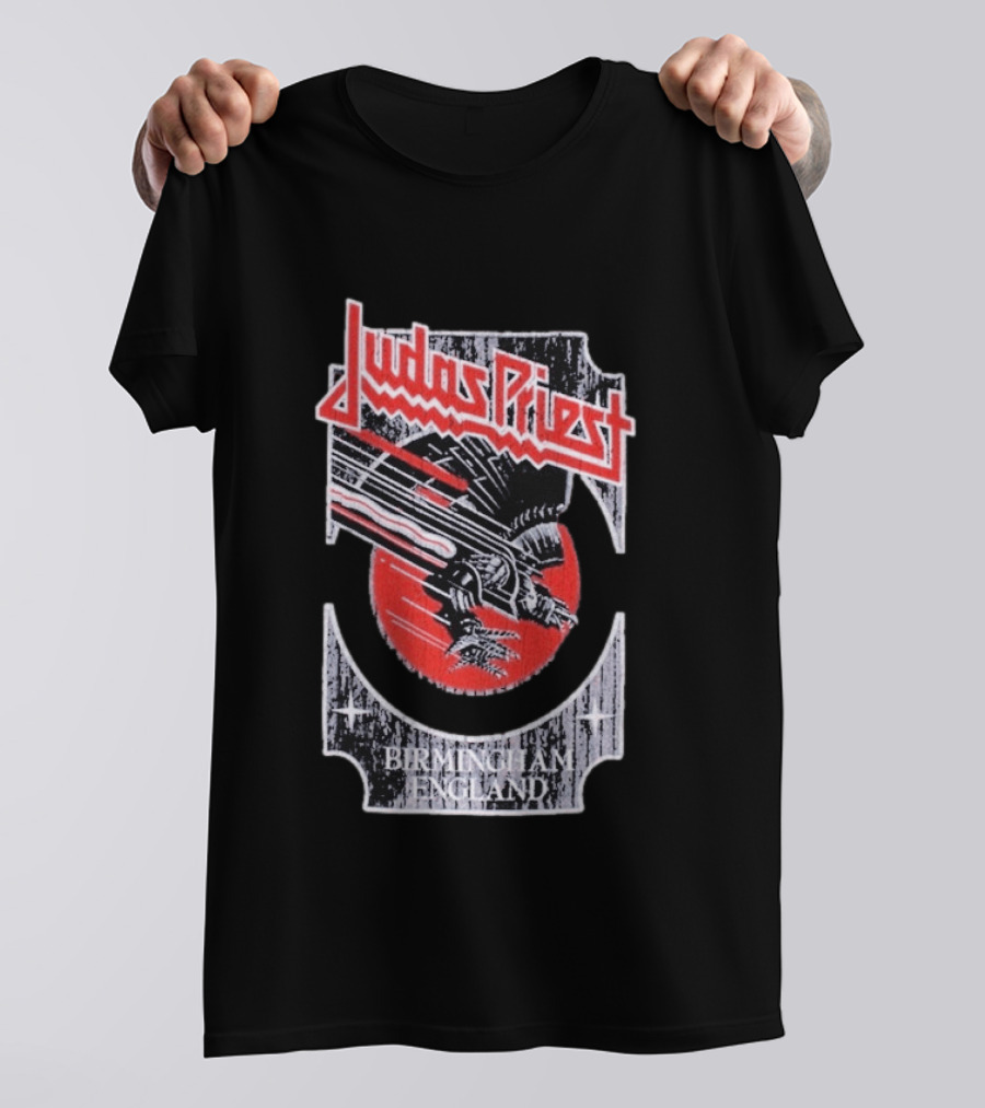Judas Priest Birmingham England Silver Red Vengeance T-Shirt