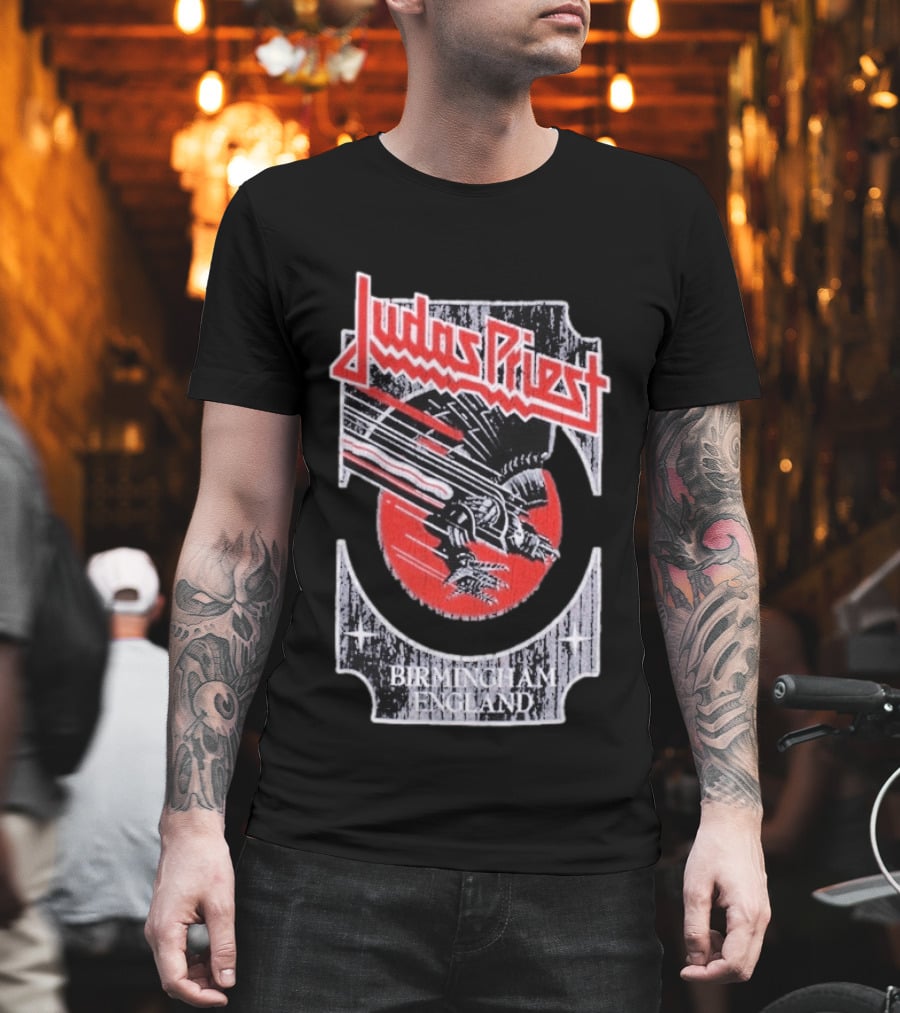Judas Priest Birmingham England Silver Red Vengeance T-Shirt