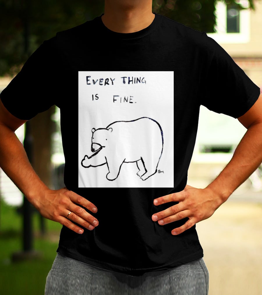 Every Thing Is Fine Bear Middle Finger Humor T-Shirt