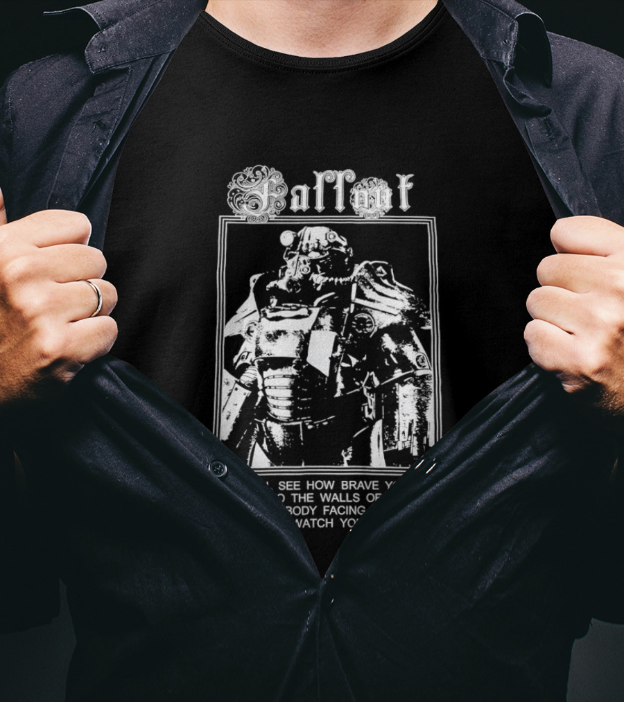 Fallout Power Armor We Shall See How Brave You Are Hoover Dam T-Shirt