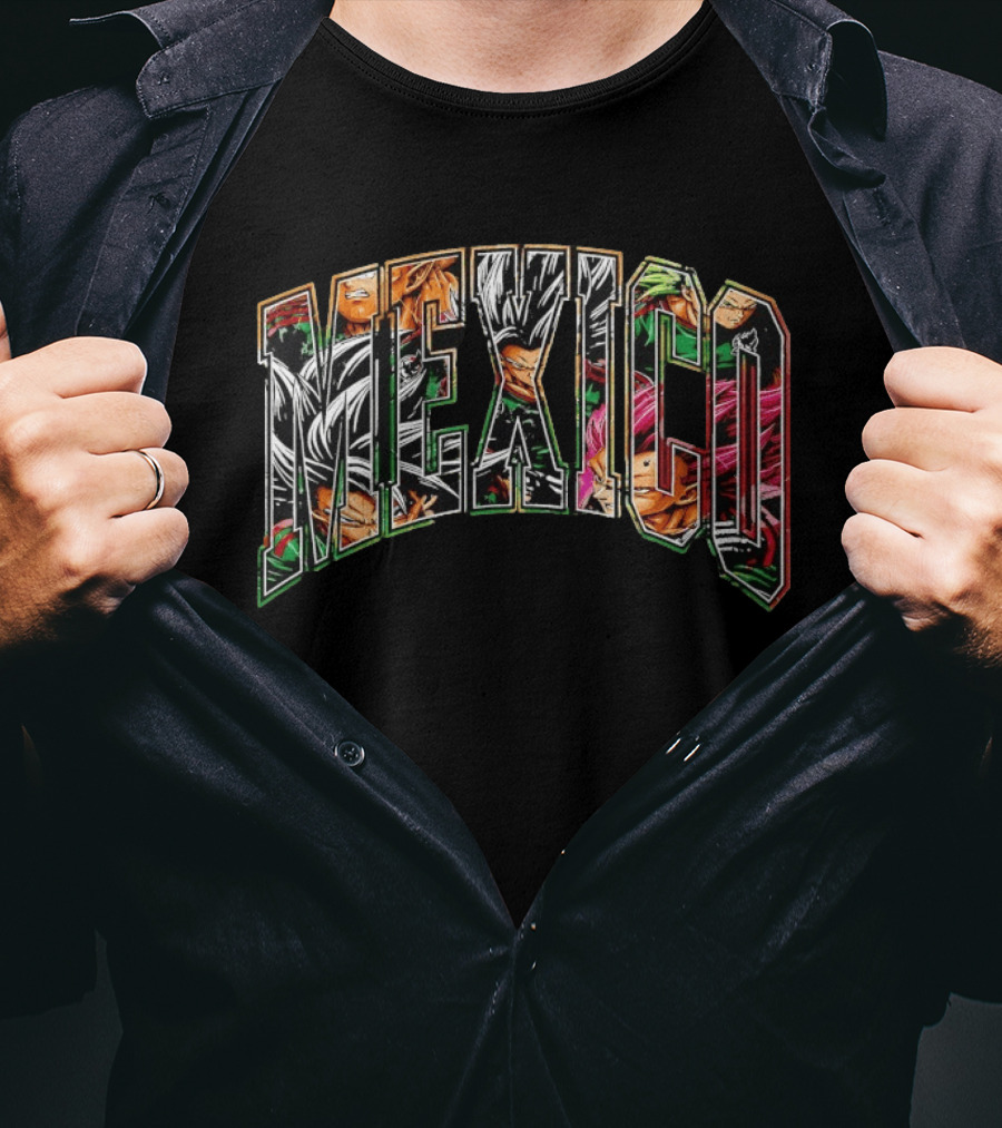 Mexico Goku Vegeta Gohan Broly Piccolo Dragon Anime T-Shirt