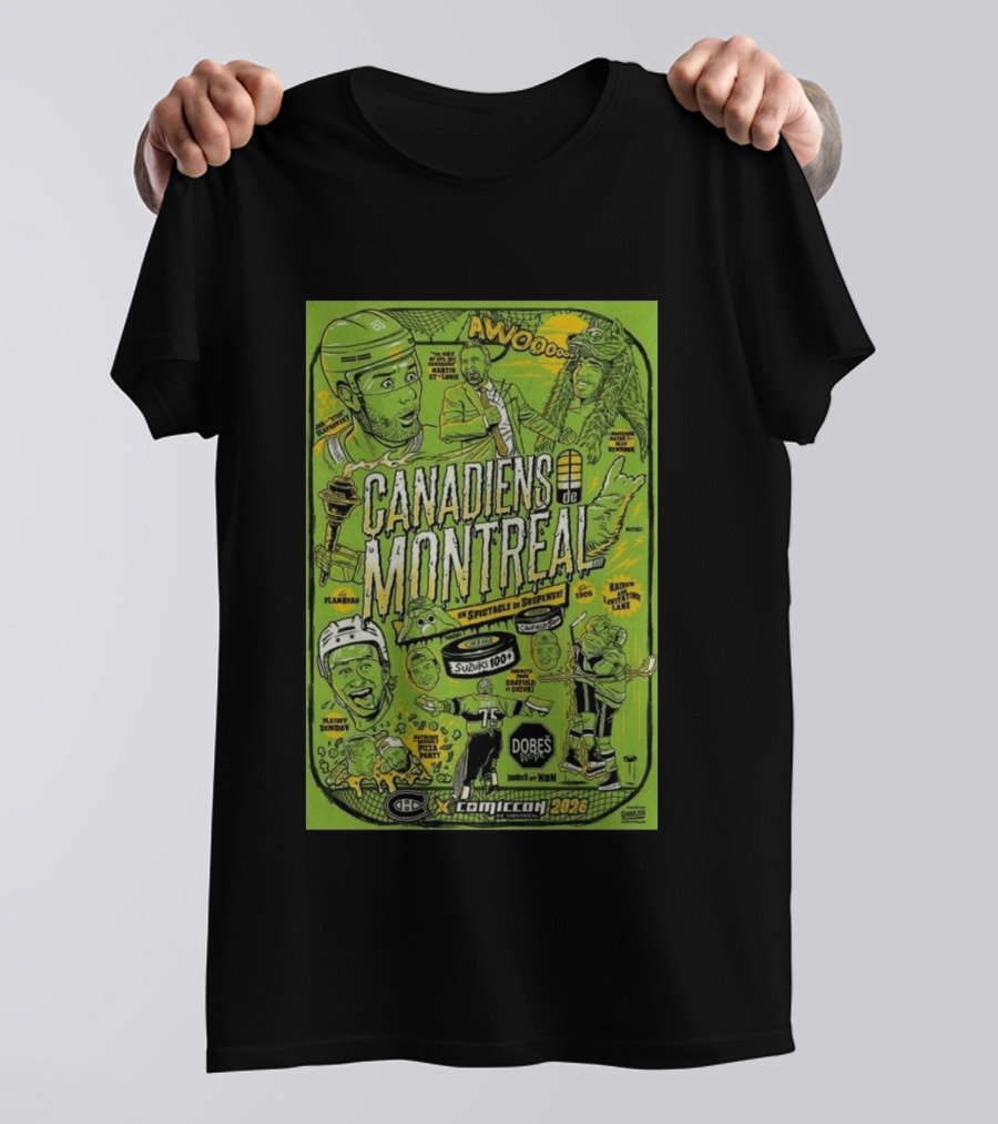 Canadiens De Montreal Comiccon 2026 Suzuki Martel St Louis Flanagan Dubeau Klingtent Laviolette Dobes 75 T-Shirt