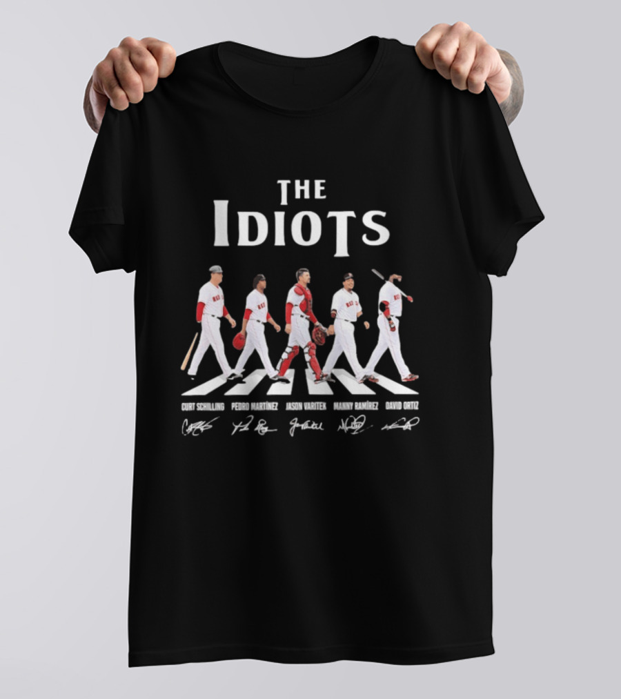 The Idiots Curt Schilling Pedro Martinez Jason Varitek Manny Ramirez David Ortiz Boston Red Sox Abbey Road Signatures T-Shirt