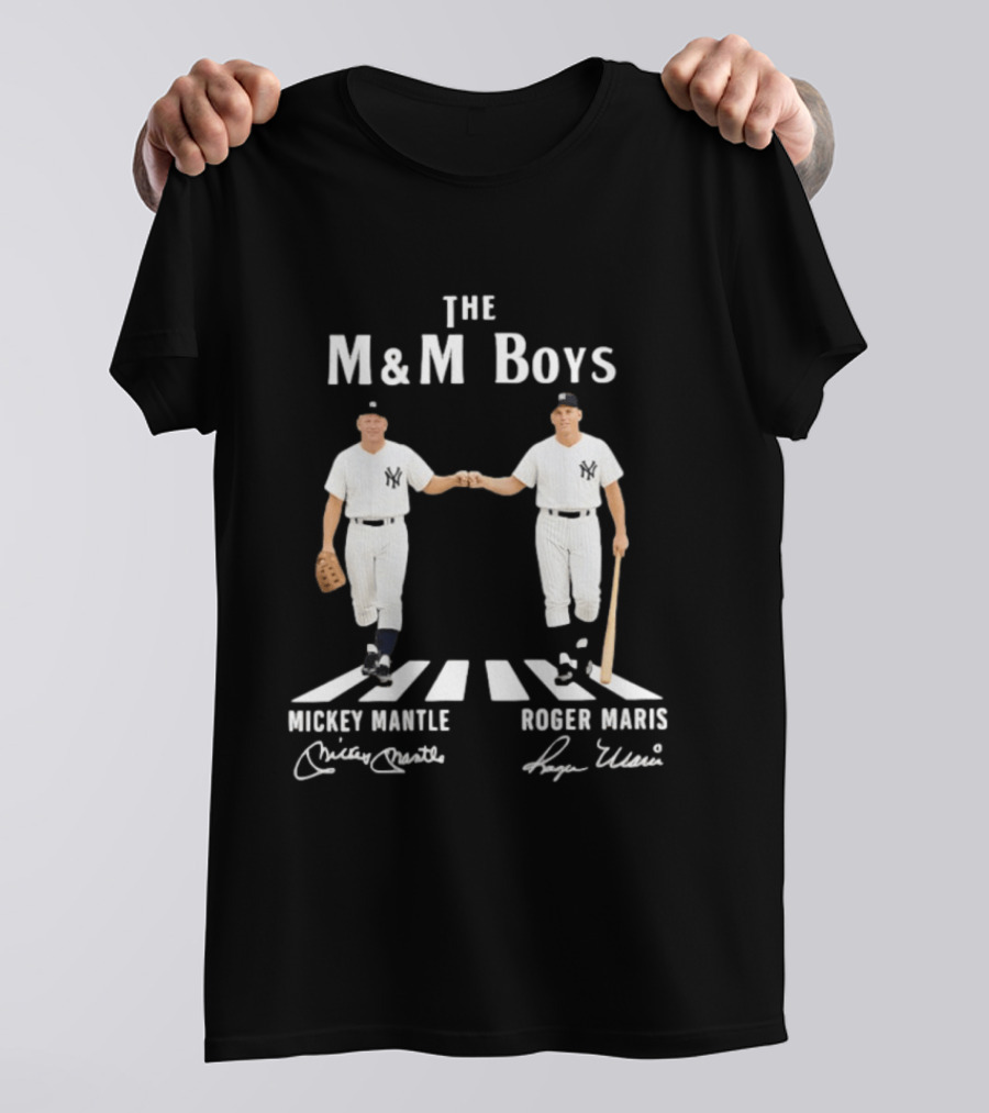The M&M Boys Mickey Mantle Roger Maris New York Yankees Abbey Road Signatures T-Shirt