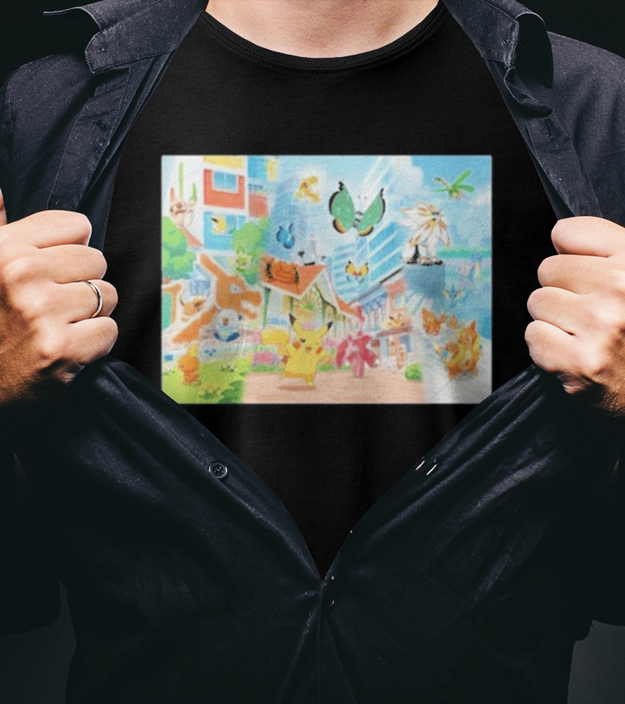 Pokémon Center Singapore July 2026 Pikachu Charizard Celebi Rowlet Oricorio Wingull T-Shirt