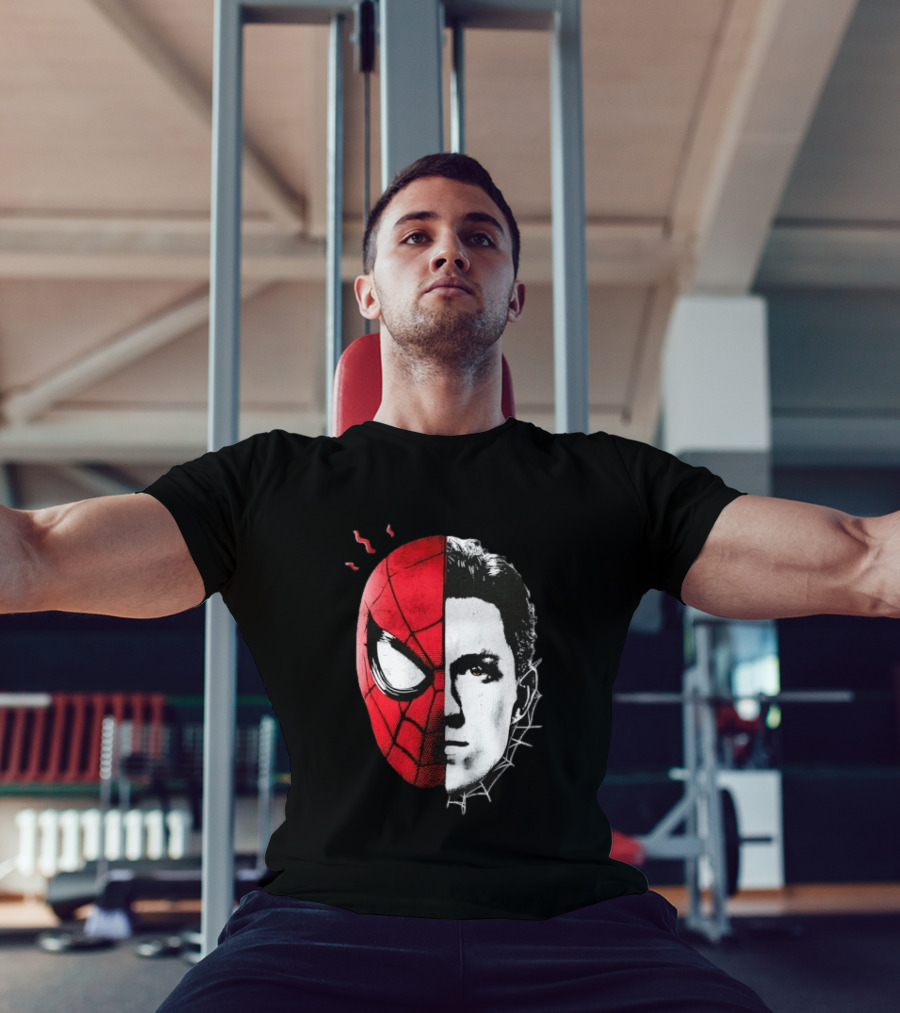 Tom Holland Spider Man Split Face Marvel Mashup T-Shirt