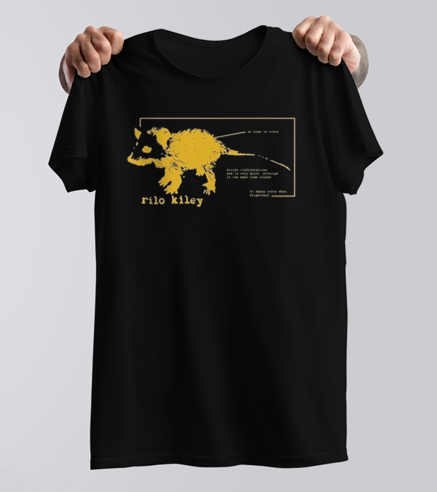 Rilo Kiley Possum Schematic Diagram With Bold Yellow Color T-Shirt