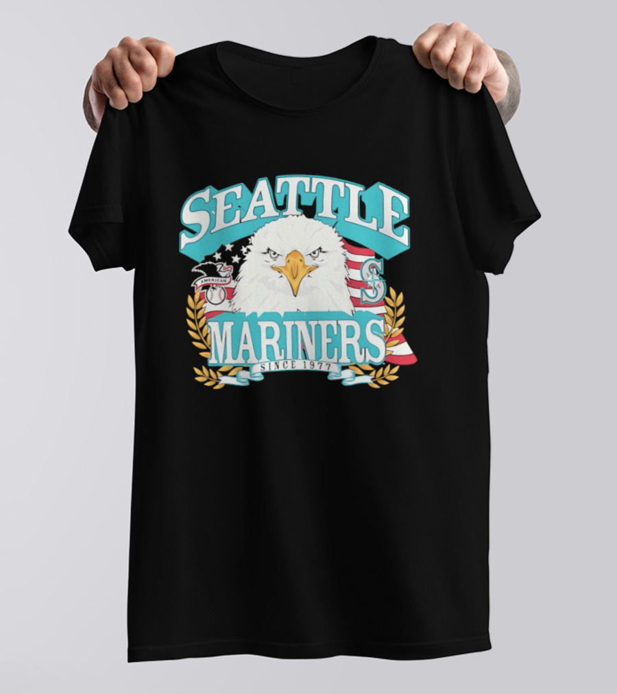 Seattle Mariners American League Eagle Emblem 1977 Heritage T-Shirt