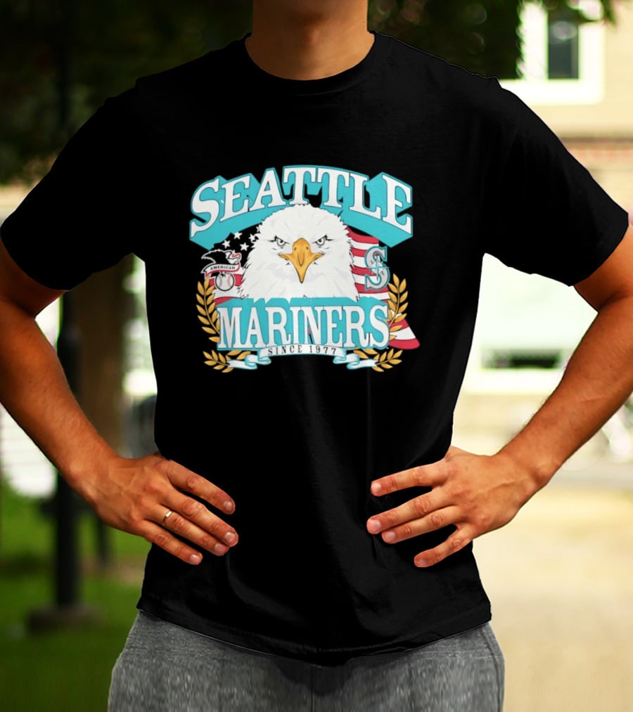 Seattle Mariners American League Eagle Emblem 1977 Heritage T-Shirt