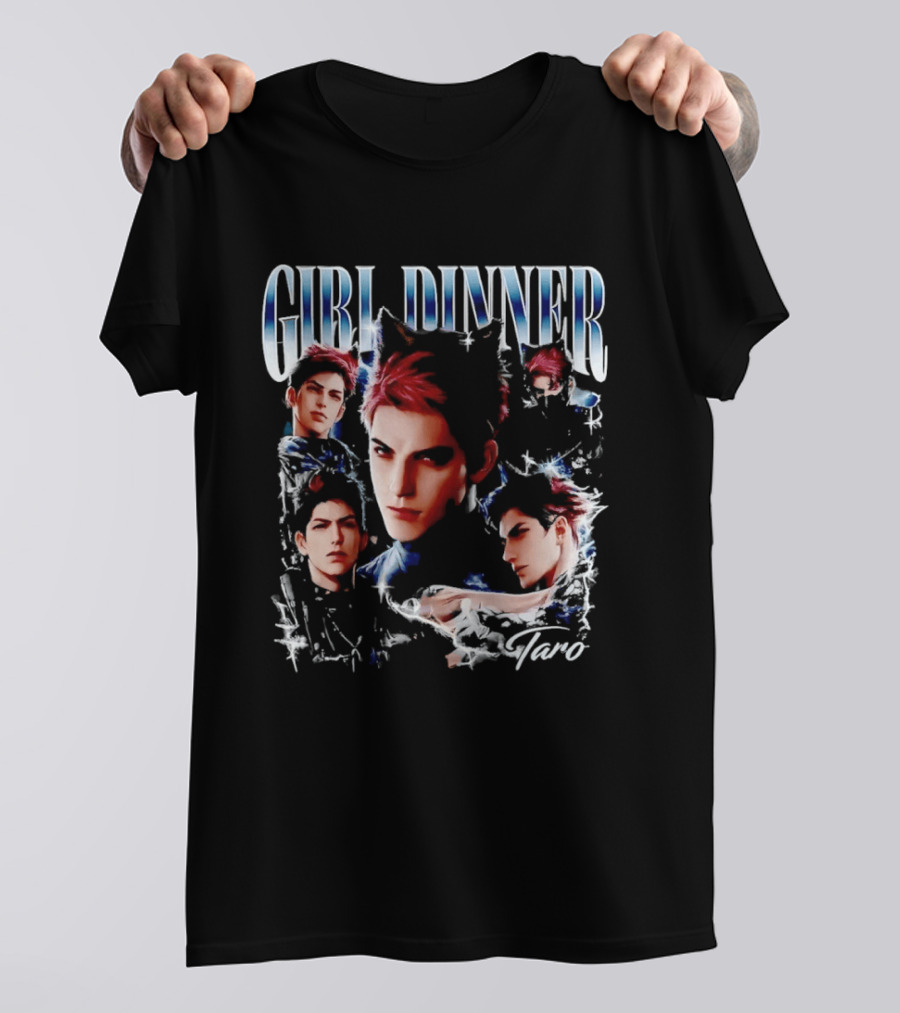 Girl Dinner Taro Valko Anime Character Faces T-Shirt