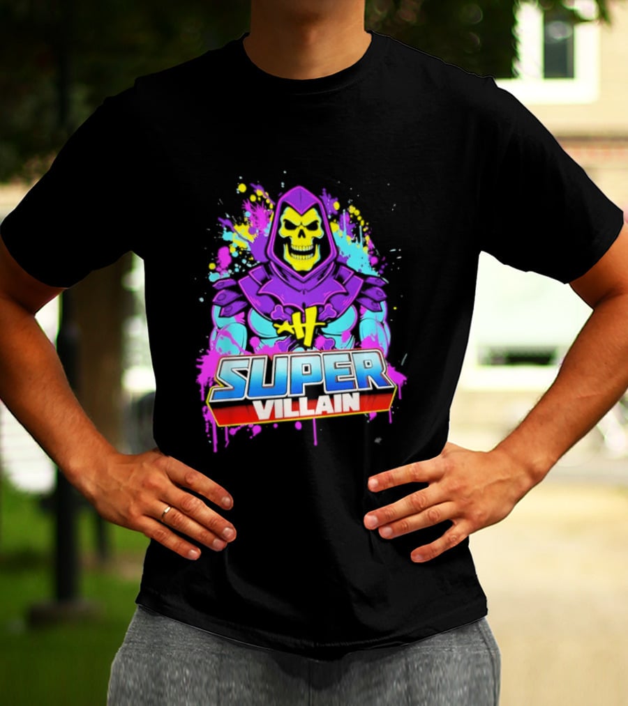 Skeletor Super Villain Masters Of The Universe Colorful Paint Splatter T-Shirt