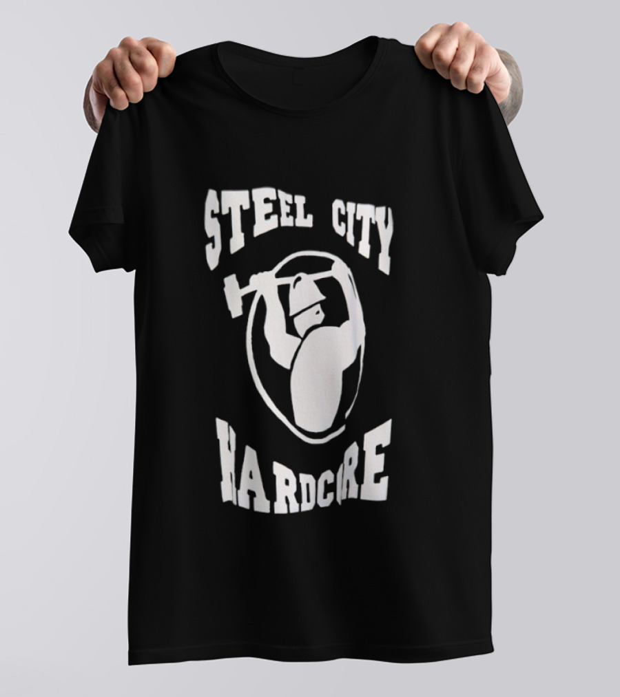 Steel City Hardcore Pittsburgh Worker Hammer Circle T-Shirt