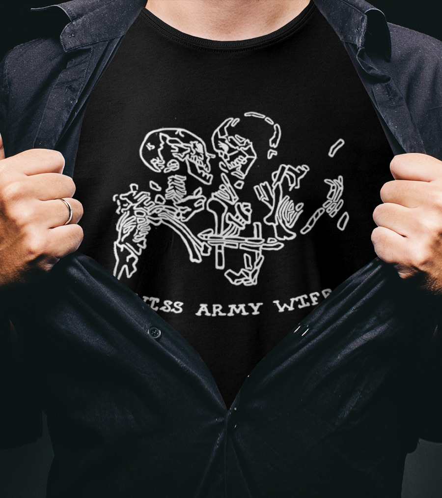 Swiss Army Wife Skeletons Kissing Romance T-Shirt