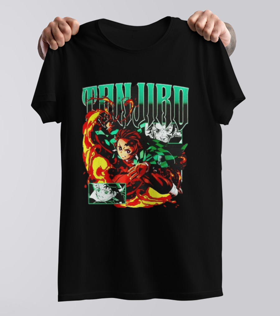 Tanjiro Kamado Flames Demon Slayer Anime Kimetsu No Yaiba T-Shirt