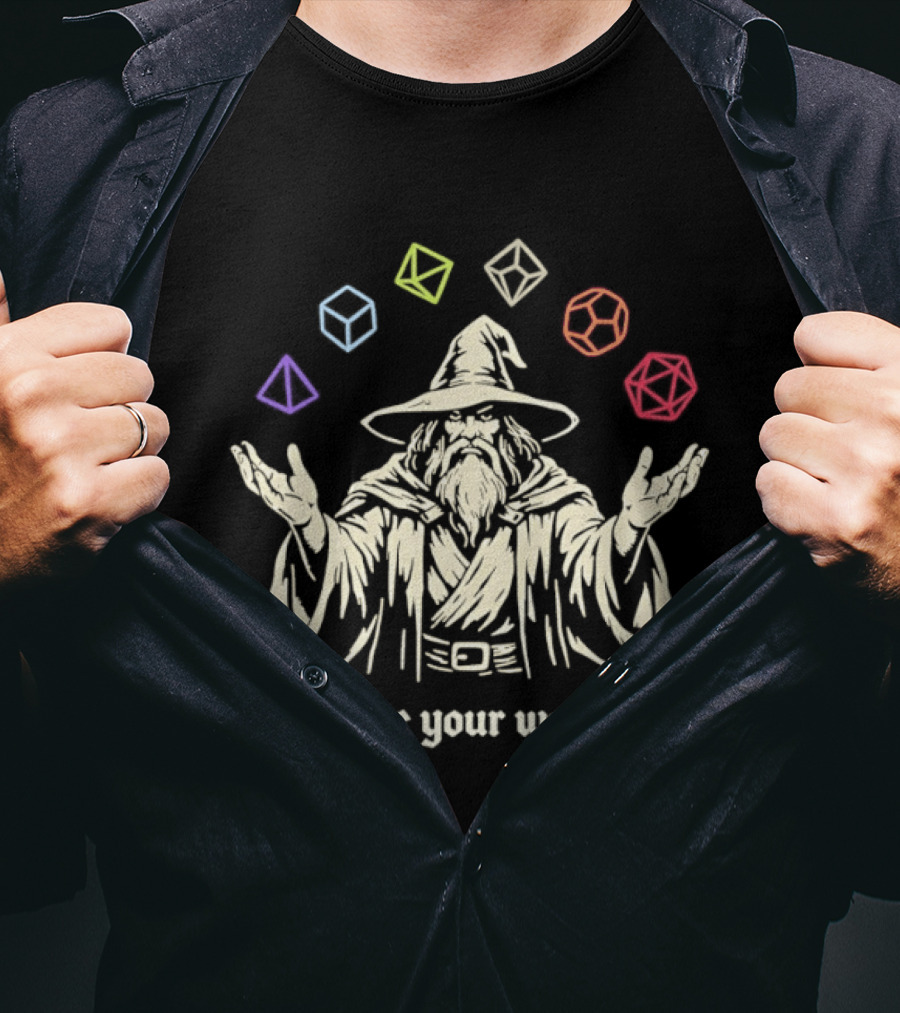 Wizard Juggling DnD Dice Choose Your Weapon T-Shirt