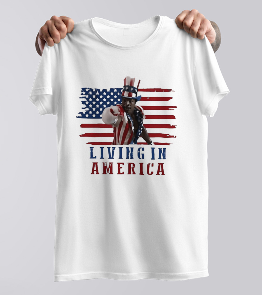 Apollo Creed Living In America Uncle Sam Flag Outfit T-Shirt
