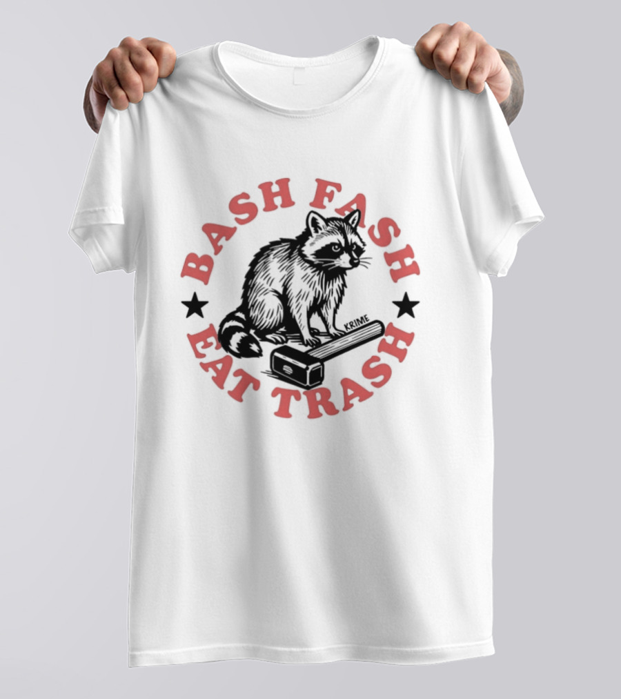 Raccoon Bash Fash Eat Trash Antifa Slogan Star T-Shirt