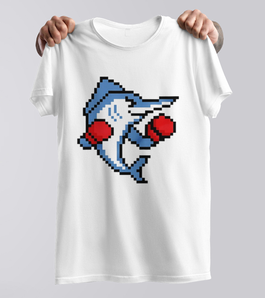 Miami Marlins 8 Bit Boxing Fish Pixel T-Shirt