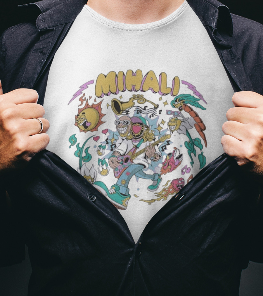 Mihali 2026 Tour Cartoon Jam Session Vibrant Psychedelic T-Shirt