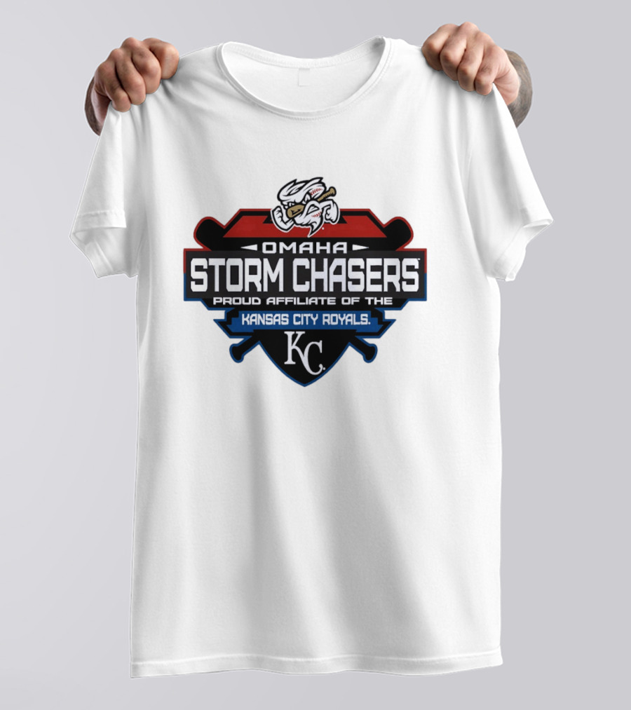 Omaha Storm Chasers Proud Affiliate Kansas City Royals KC Shield T-Shirt