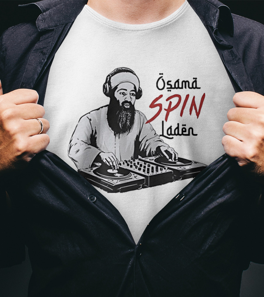Osama Spin Laden DJ Turntables Headphones T-Shirt