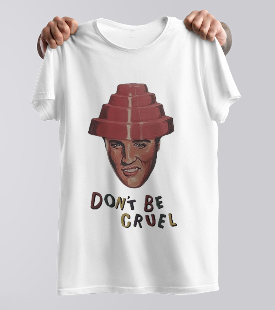 Elvis Presley Devo Hat Don't Be Cruel Pop Culture Icon Mashup T-Shirt
