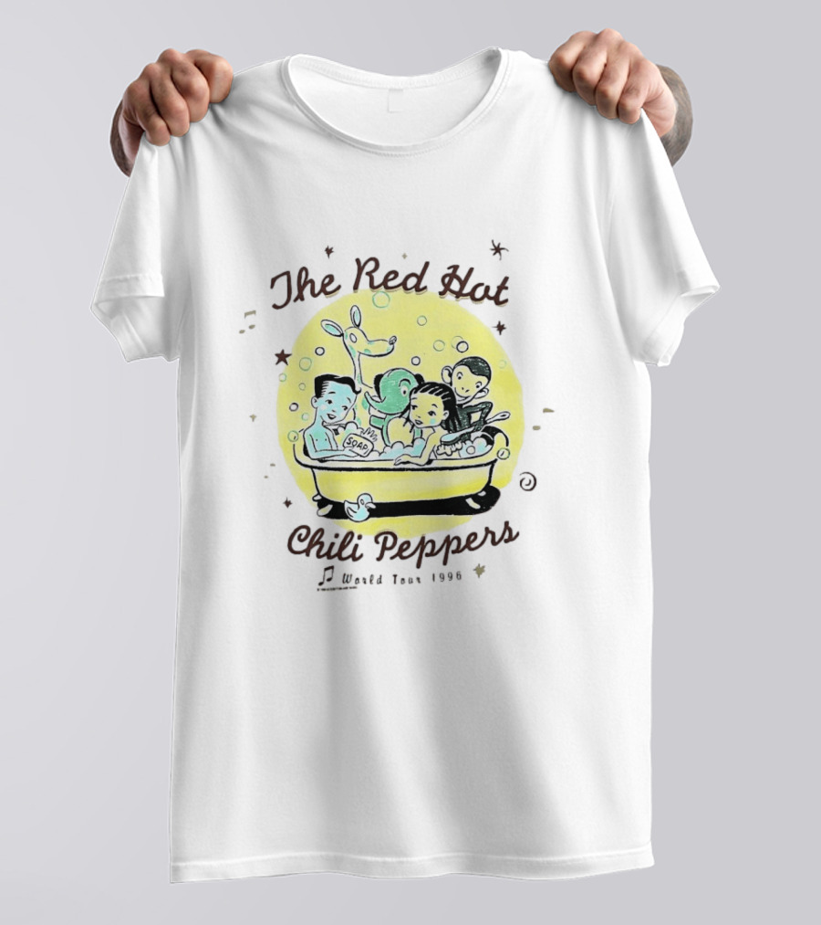 The Red Hot Chili Peppers World Tour 1990 Hot Tub Soap T-Shirt