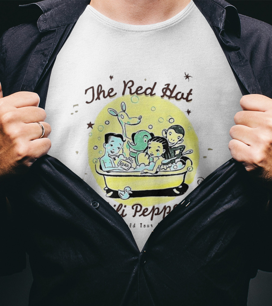 The Red Hot Chili Peppers World Tour 1990 Hot Tub Soap T-Shirt