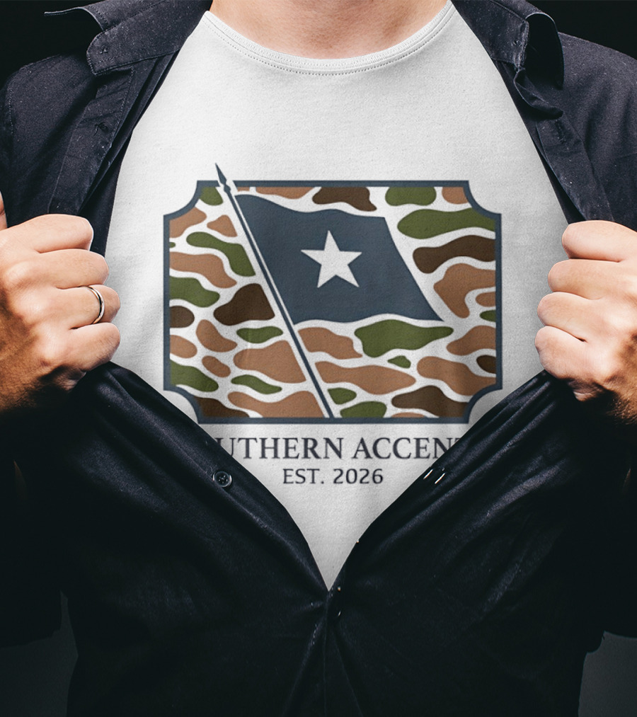 Southern Accents Camo Flag Est 2026 Star T-Shirt