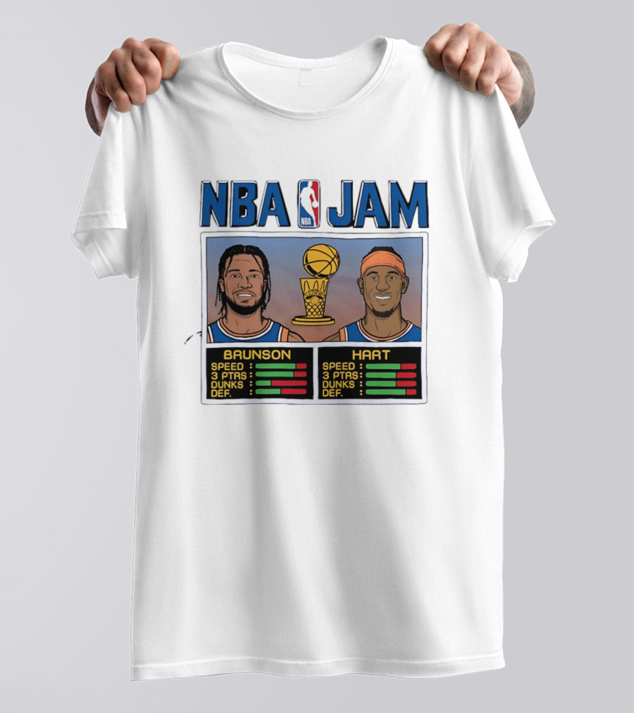Jalen Brunson Josh Hart New York Knicks NBA Jam Stats T-Shirt