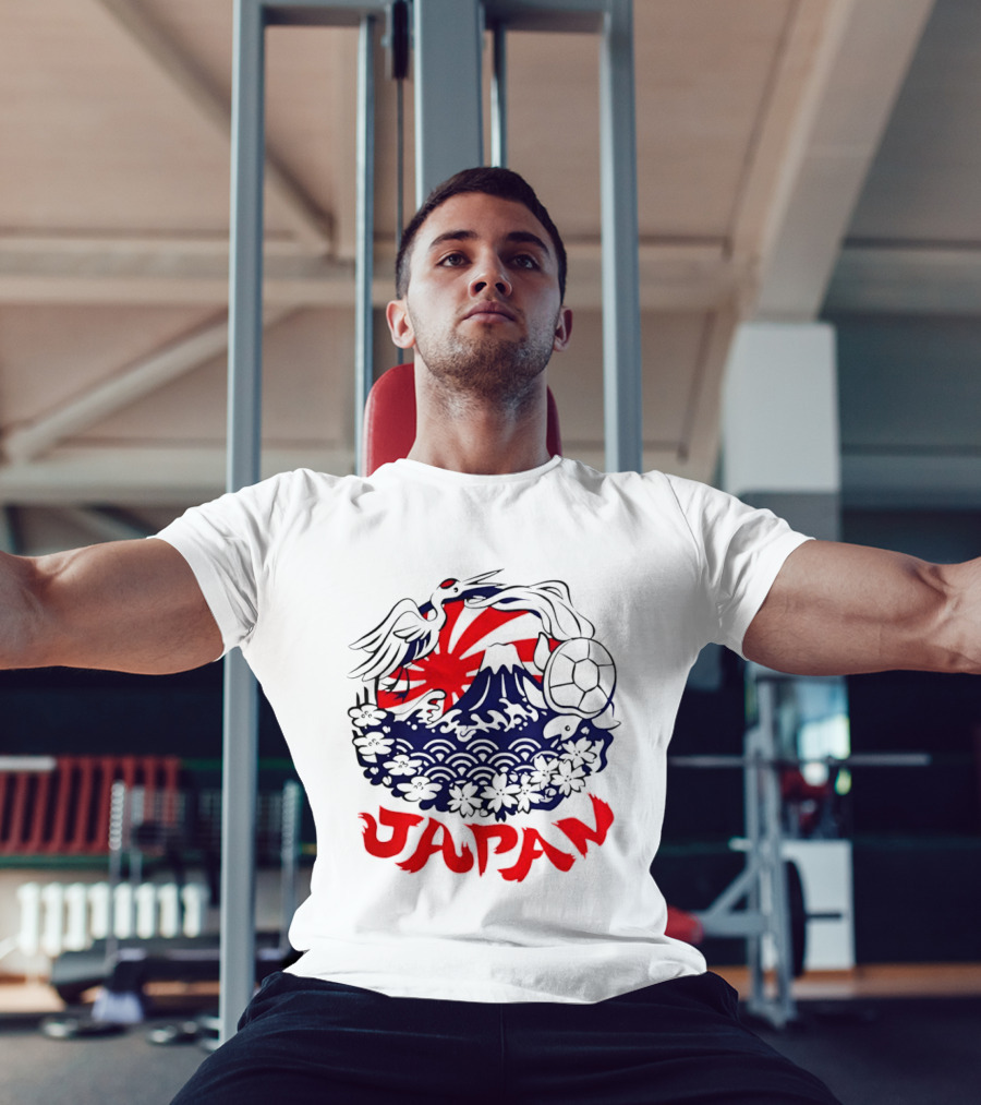 Japan Mt Fuji Crane Turtle Sakura Rising Sun Symbolism T-Shirt