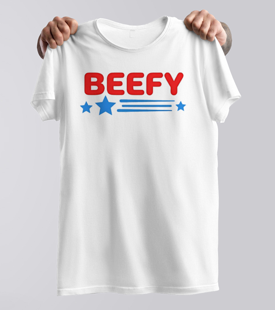 BEEFY Blue Stars And Stripes T-Shirt