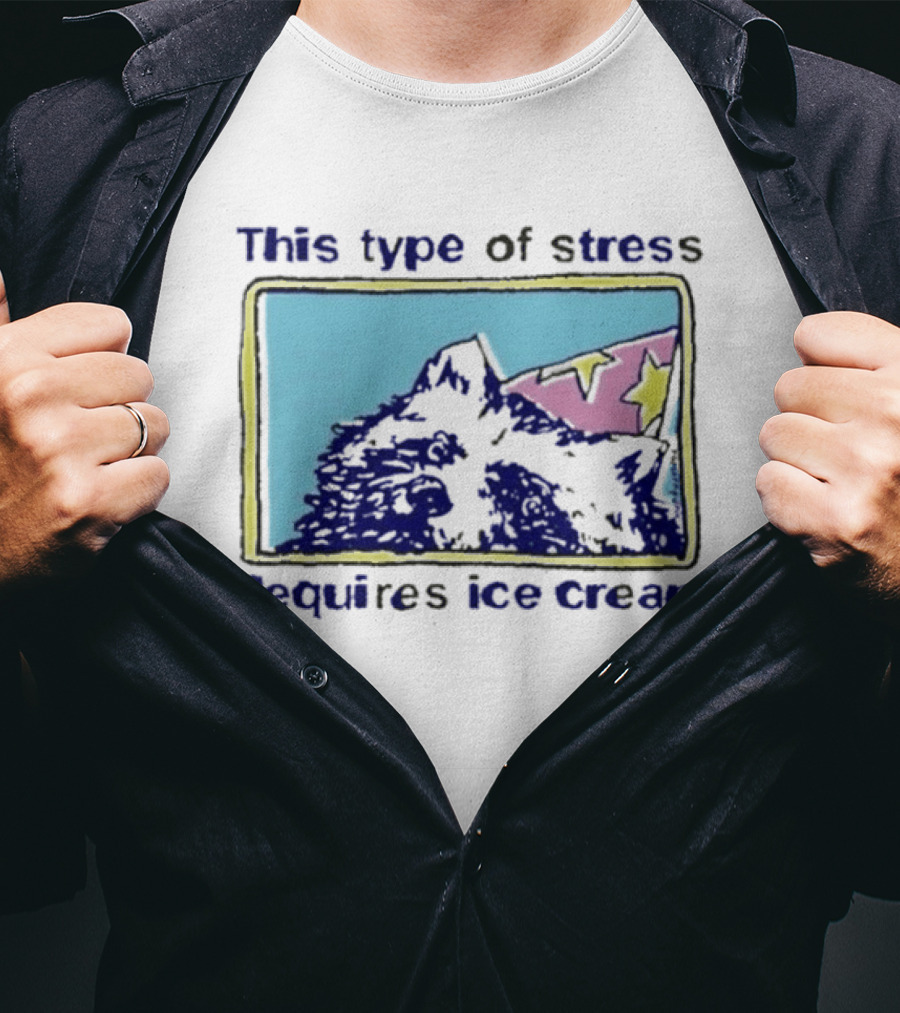 This Type Of Stress Requires Ice Cream Raccoon Meme T-Shirt