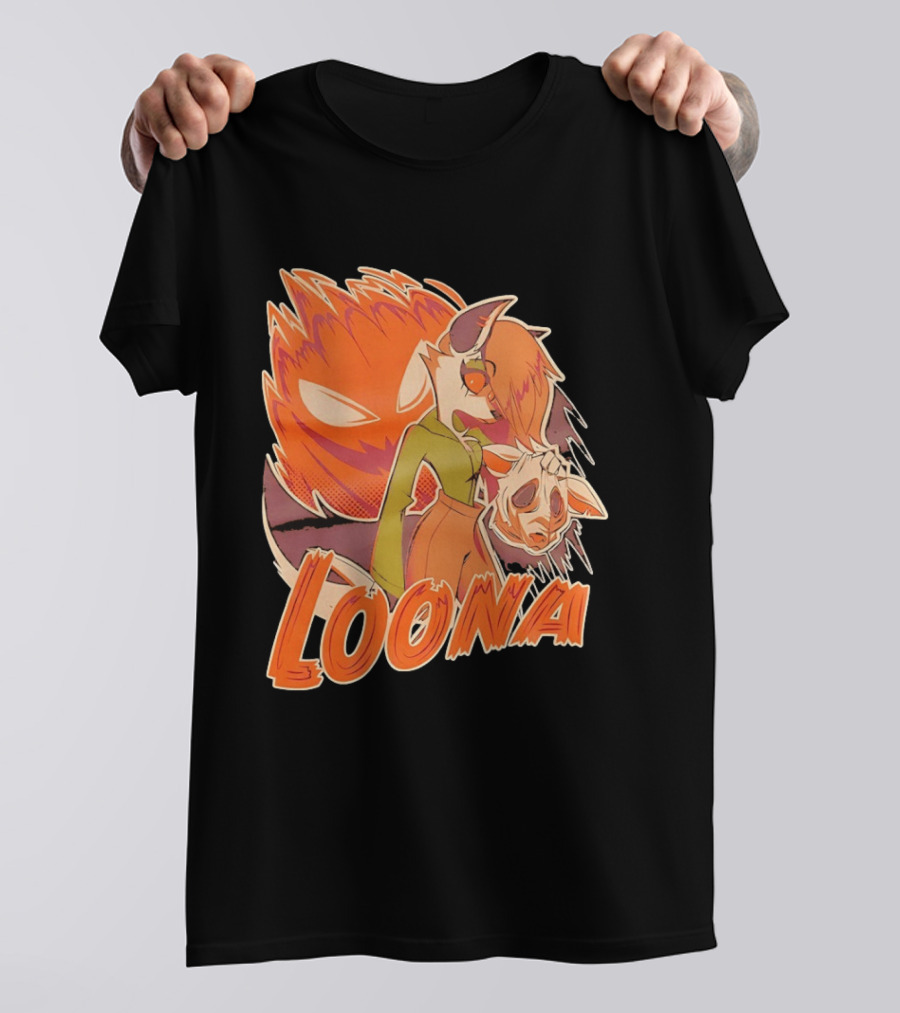 Helluva Boss Loona Hellhound Holding Mask T-Shirt