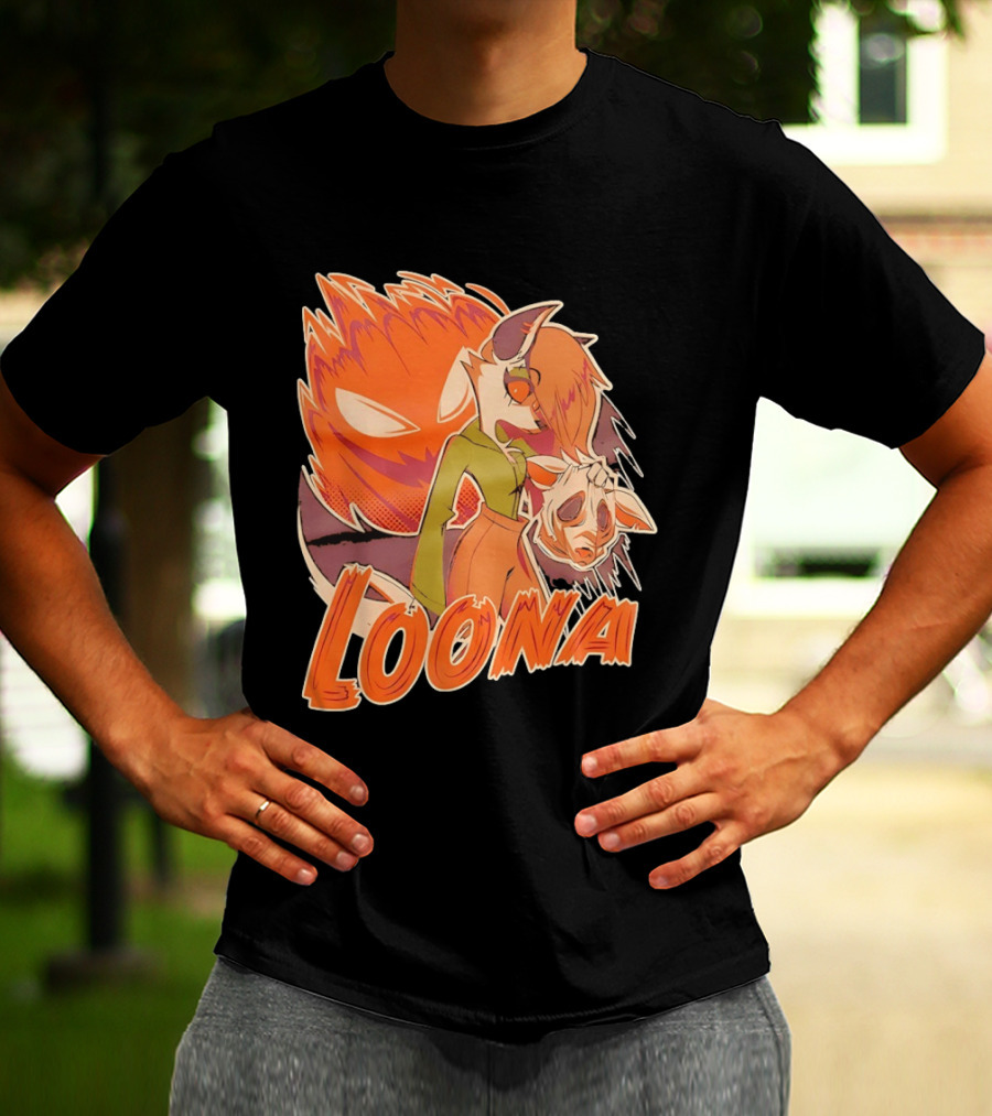 Helluva Boss Loona Hellhound Holding Mask T-Shirt