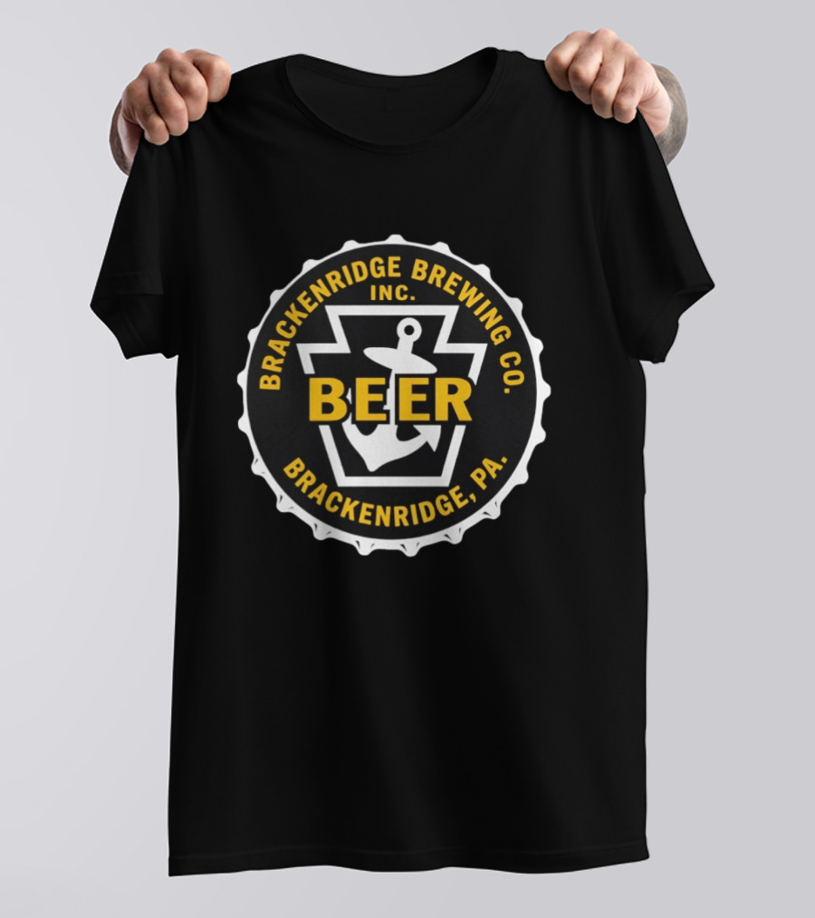 Brackenridge Brewing Co Inc Beer Anchor Bottle Cap Pennsylvania T-Shirt