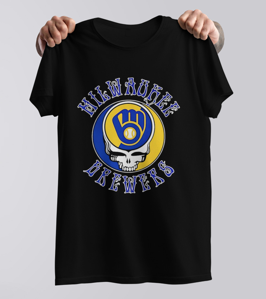 Milwaukee Brewers Grateful Dead Steal Your Face MLB Baseball Mashup T-Shirt
