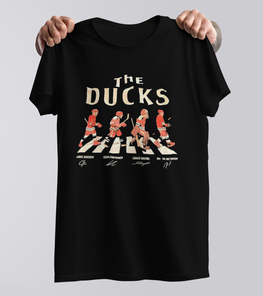 Chris Kreider Sean Couturier Lukas Dostal Mason McTavish The Ducks Abbey Road Hockey T-Shirt