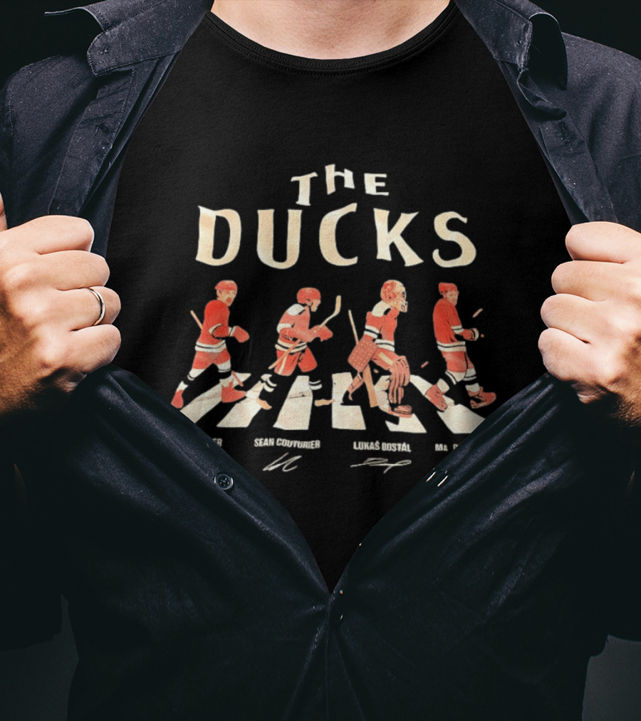 Chris Kreider Sean Couturier Lukas Dostal Mason McTavish The Ducks Abbey Road Hockey T-Shirt